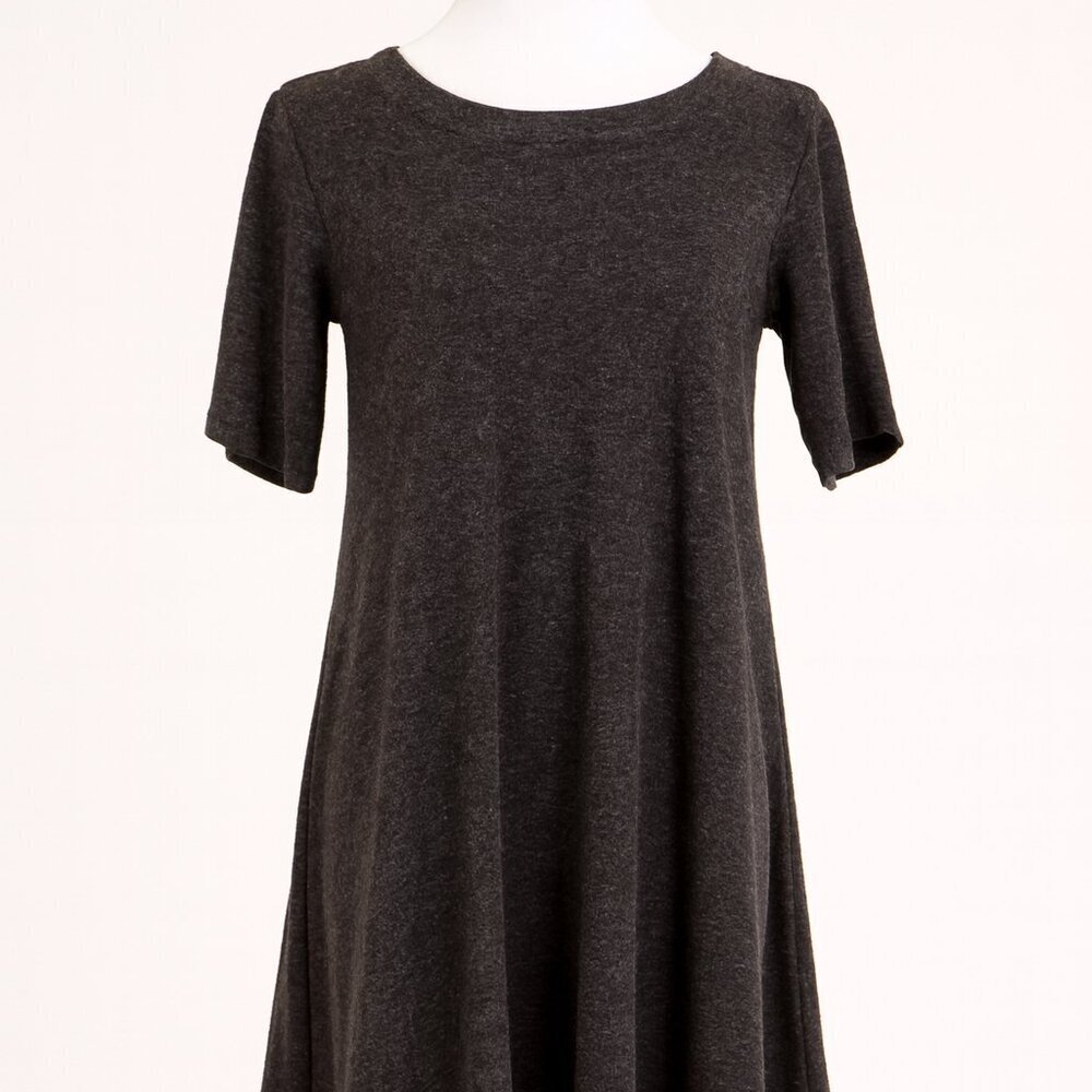 drienne Vittadini Charcoal Knit Dress | Size S 3/4 Sleeve Cozy